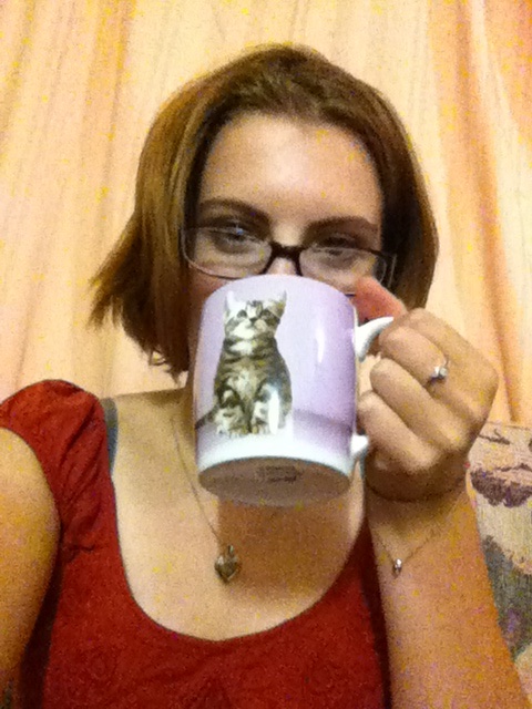 Mum dared me to bring this mug back unchipped but I had to prove I used it, here is proof!